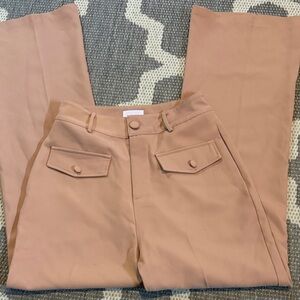 Pink Lily Tan High-Waisted Pants